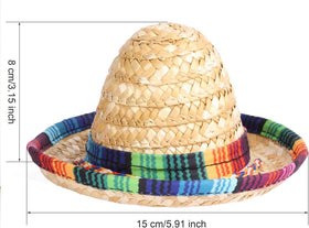LoveBB mini straw hats 5.9-inch brown arranged for party decor
