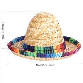 LoveBB natural straw mini sombrero enhances kid party tables with rustic charm.