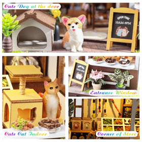 Lovelyhome mini pet shop with led lighting creates a cozy display