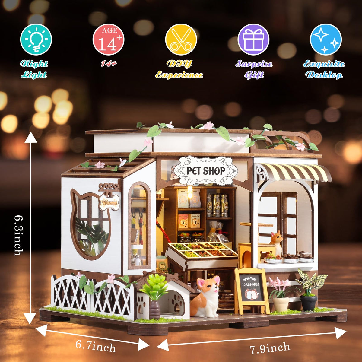 Lovelyhome miniature food, toys, and shelving enhance authentic display and play