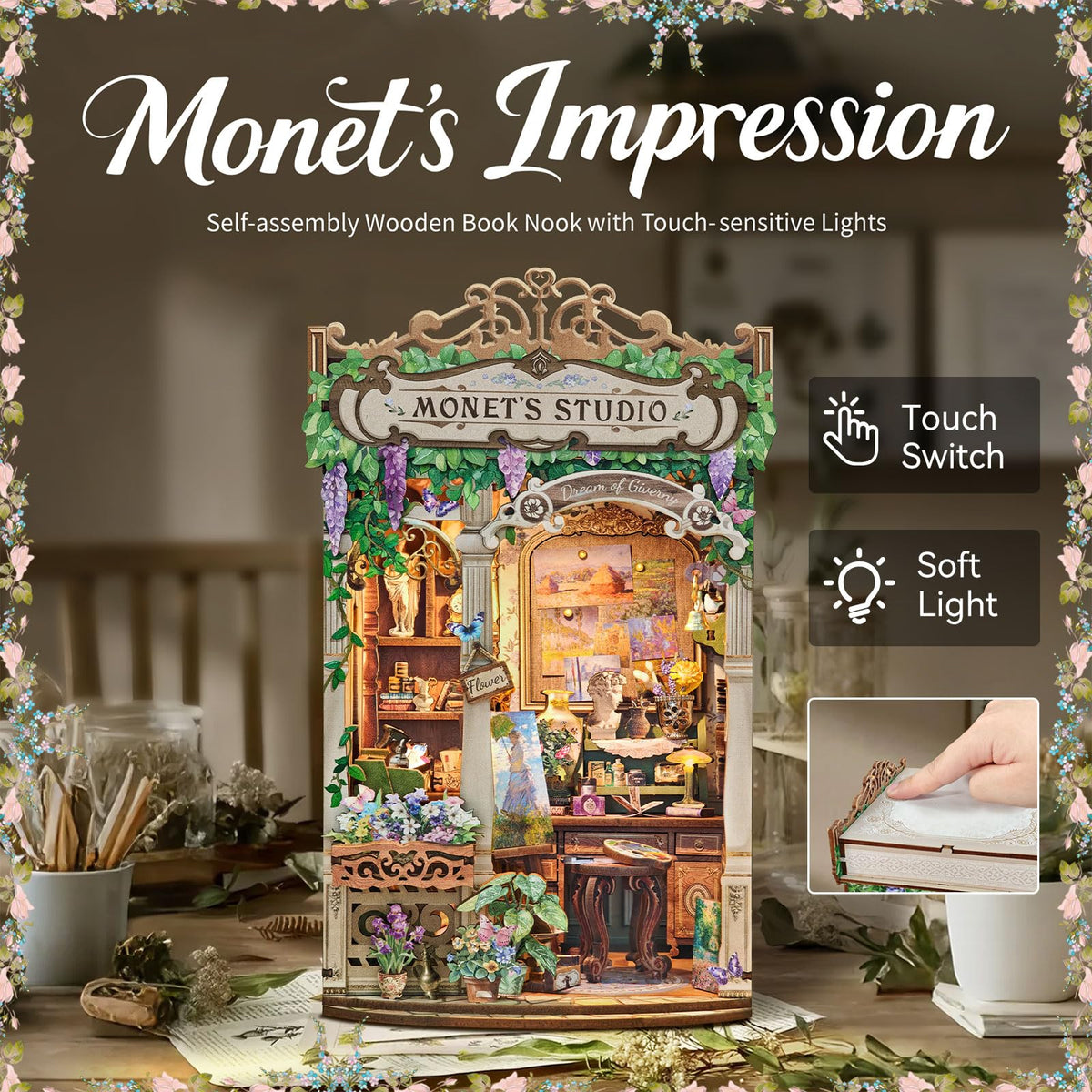 Lovelyhome Monet Studio Dust Cover keeps the miniature clean and dust-free.