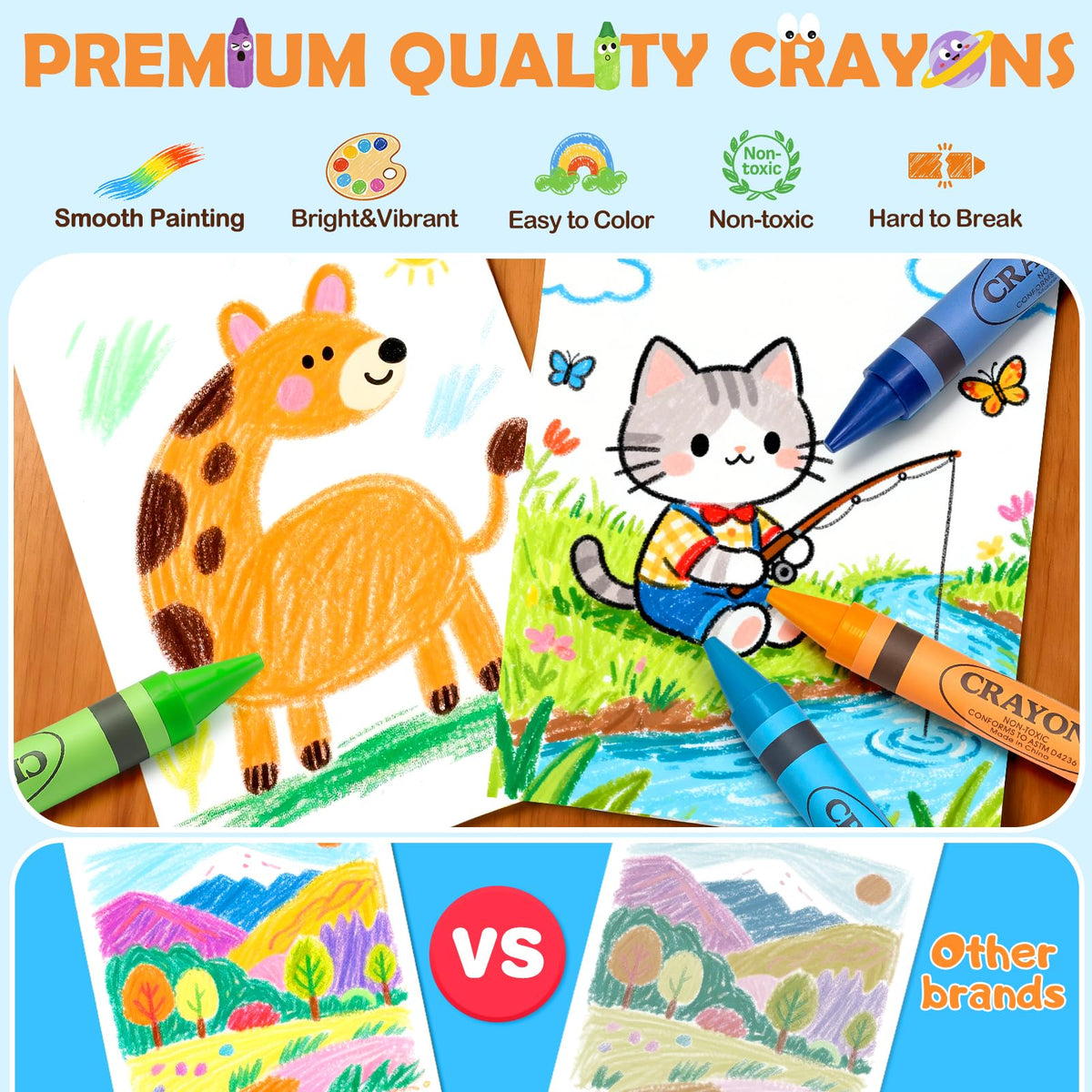 LovelyJn buttery coloring with chunky crayons provides a smooth glide for tiny hands.