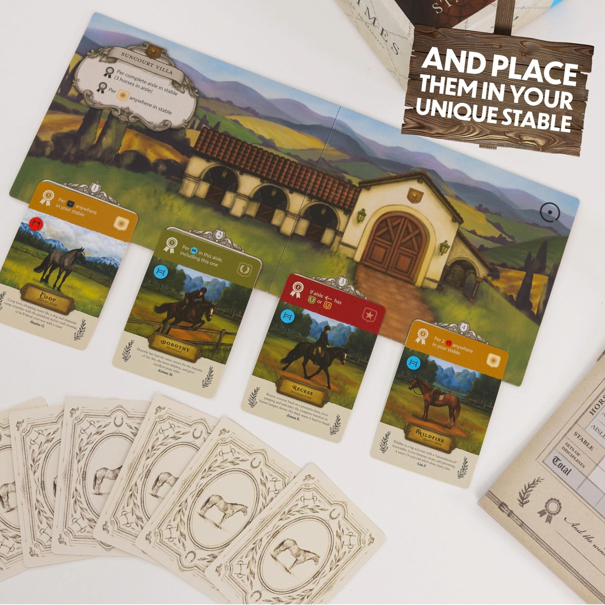 Lovemore Games Stable Times packaging designed for easy setup and cozy play.