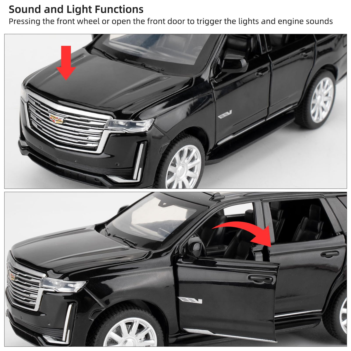 LOVEPOSELY Escalade 1:32 doors-open feature allows cabin inspection