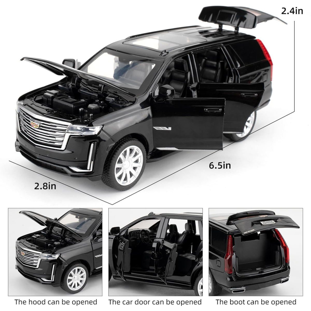 LOVEPOSELY Escalade 1:32 side view reveals robust pull-back action for easy play