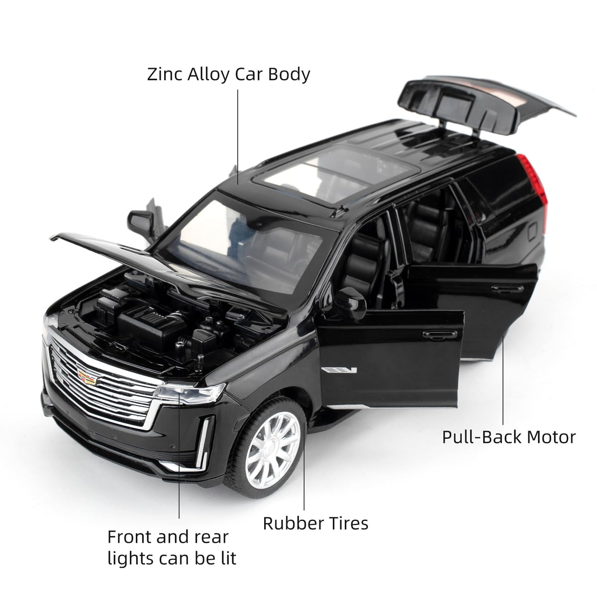 LOVEPOSELY Escalade 1:32 top view shows compact, shelf-friendly footprint