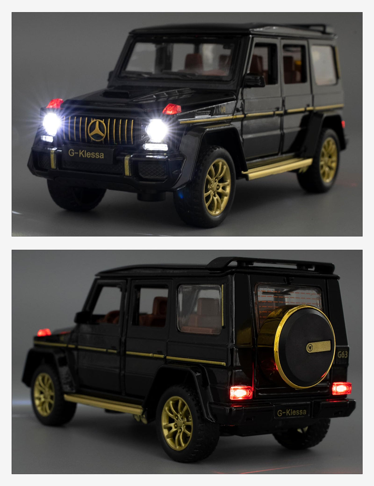 LOVEPOSELY 1:32 G63 AMG side profile highlight zinc alloy body