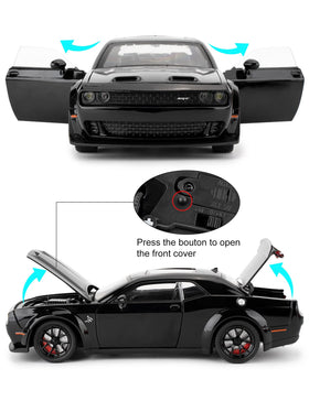 LovePosely Hellcat die-cast open-hood-trunk showcases moving parts and realism.