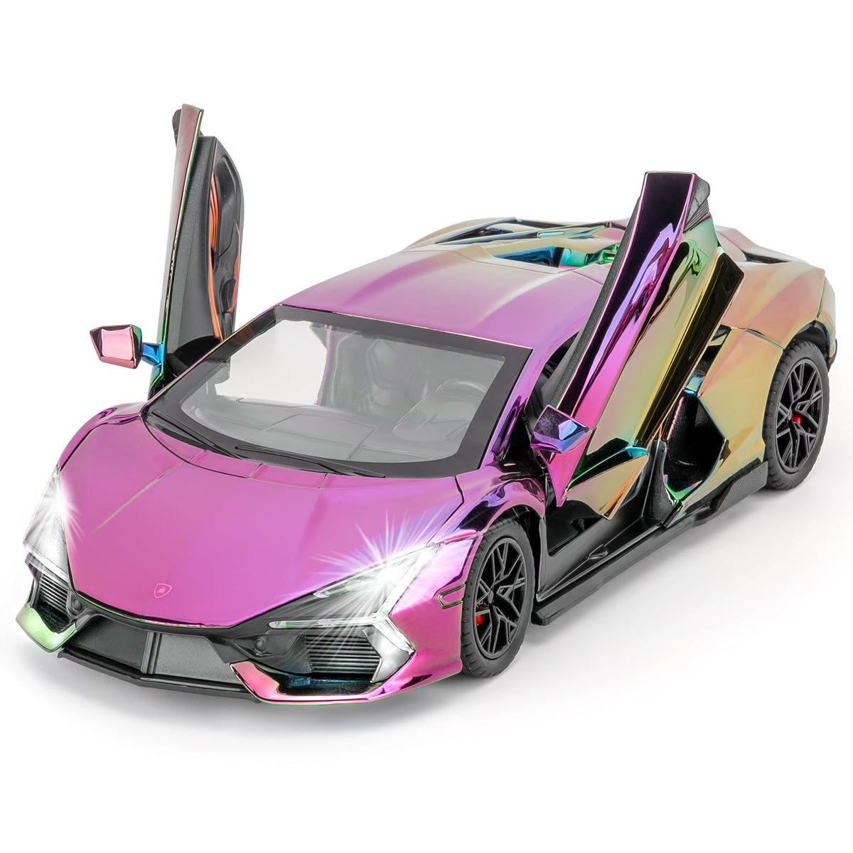 LOVEPOSELY Lambo Revuelto 1:24 front view highlights durable zinc alloy construction for display.