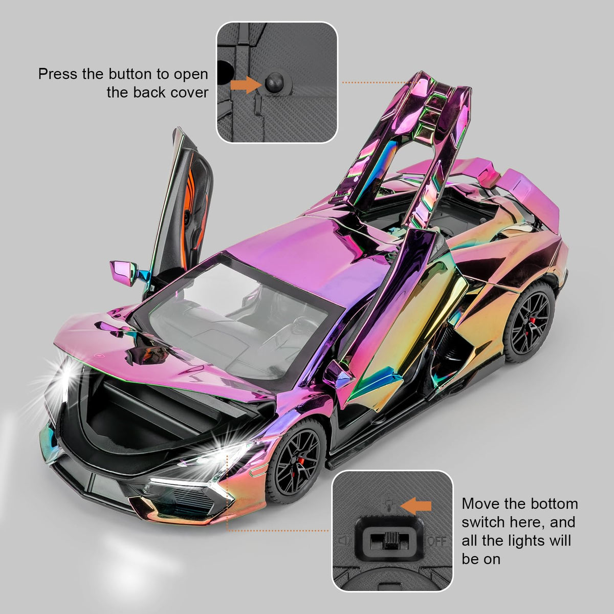 LOVEPOSELY Lambo Revuelto packaging color box makes a ready gift.