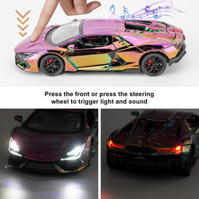 LOVEPOSELY Lambo Revuelto rear wing open reveals dynamic model details.