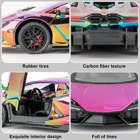 LOVEPOSELY Lambo Revuelto rubber tires provide grip on surfaces.