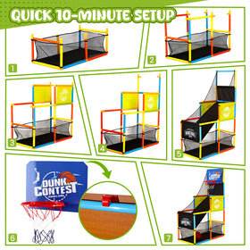 LovesTown arcade hoop promotes teamwork with its multi-player design for family fun.