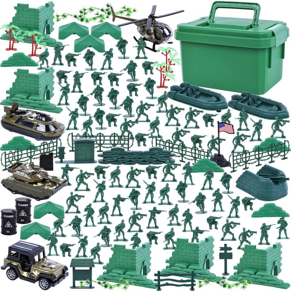 LovesTown 115-piece army base playset with figures for immersive battlefield adventures.