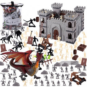 LovesTown 275-piece medieval dragon castle playset for imaginative play and storytelling.