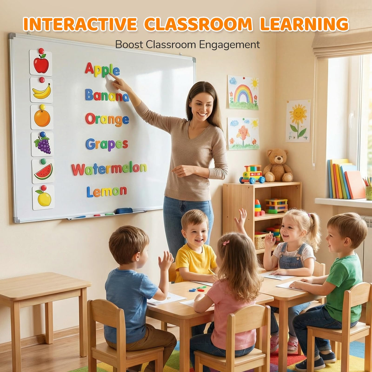 LovesTown ABC magnets support early word building and writing practice.