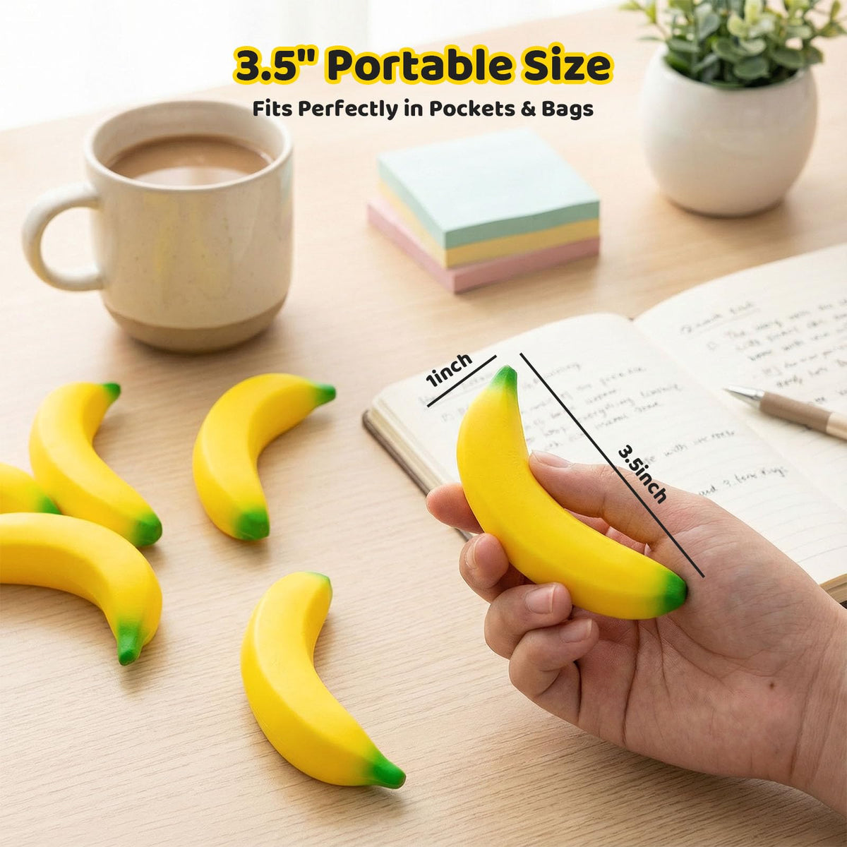 LovesTown banana stress toy close-up foam highlights soft, durable material for satisfying squeezes.