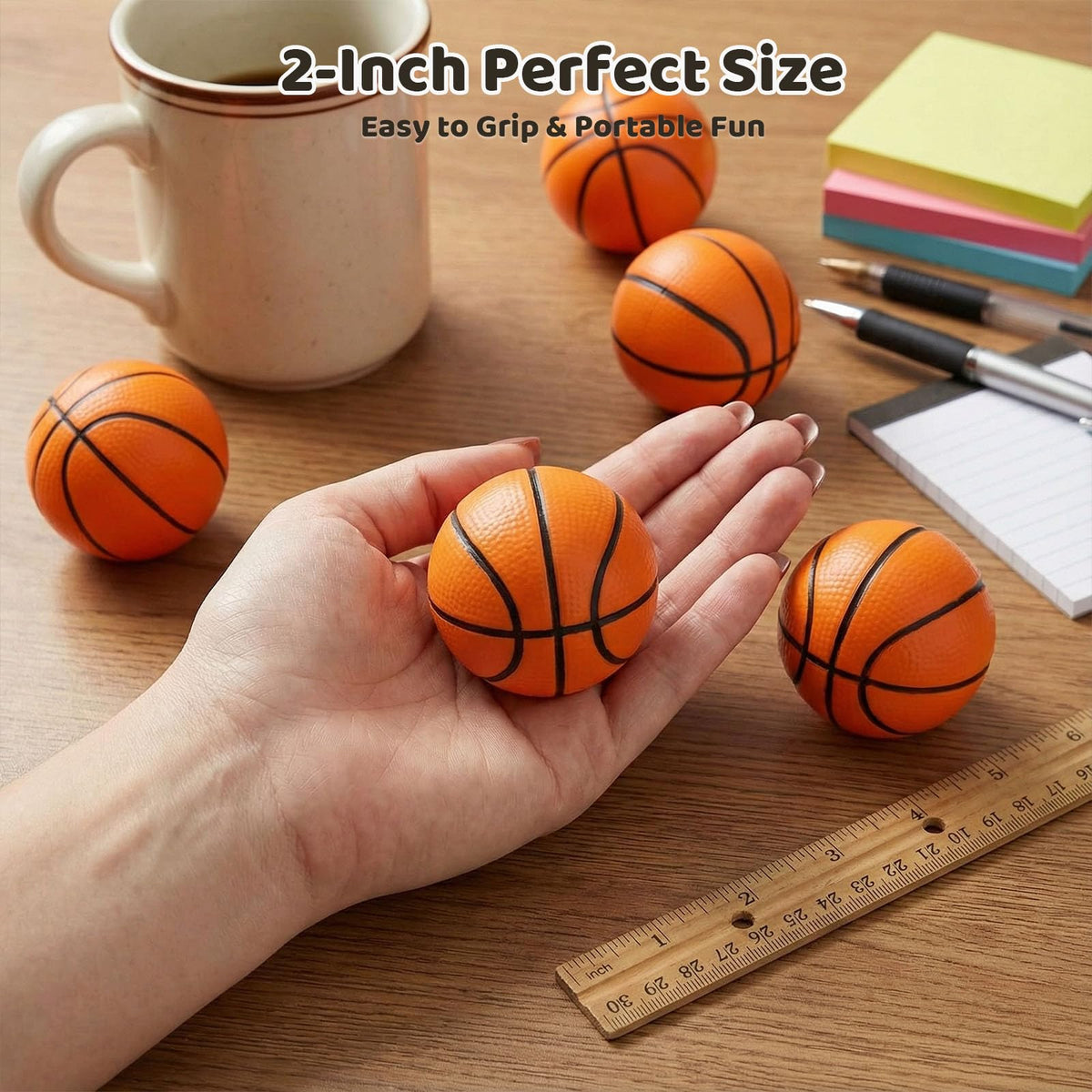 LovesTown basketball stress ball 2in foam color features a vivid orange hue for quick identification