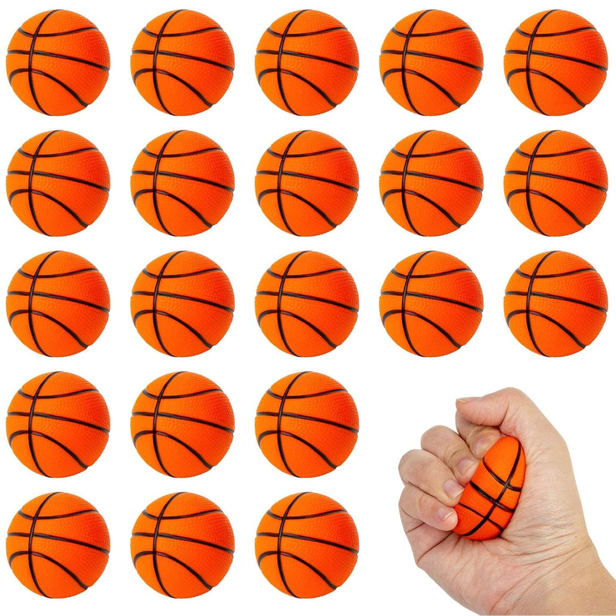 LovesTown basketball stress ball 2in foam packaging demonstrates value set ideal for teams and classrooms