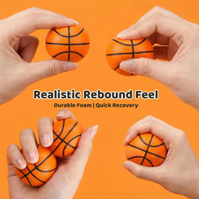 LovesTown basketball stress ball 2in foam texture highlights durable surface during frequent squeezes