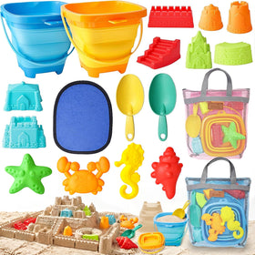 LovesTown collapsible beach bucket set for space-saving storage at the shore
