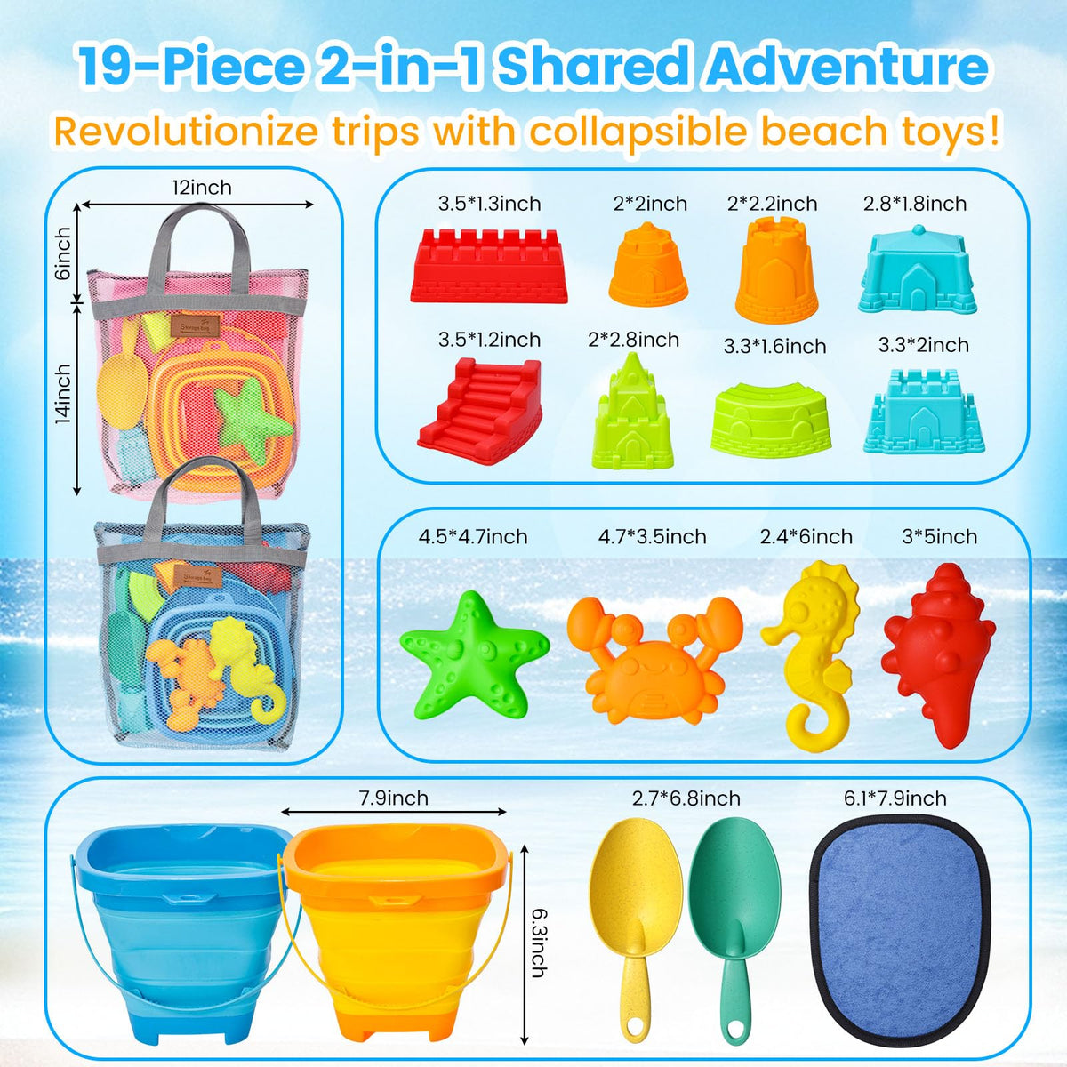 LovesTown collapsible beach shovels for quick scooping and castle building