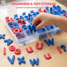 LovesTown color-coding phonics system highlights vowels in red and consonants in blue.