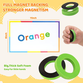 LovesTown colorful foam letters in rainbow colors to boost color sorting and letter play.