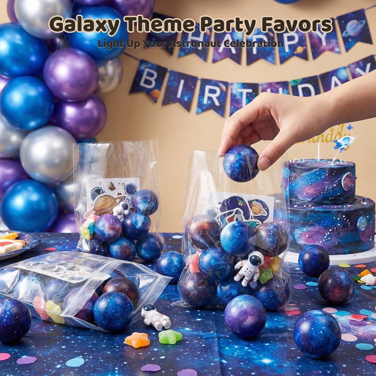 LovesTown galaxy stress balls milky way pattern perfect for party favors and rewards.
