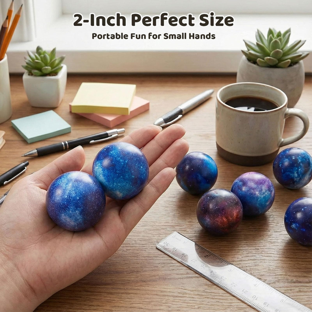 LovesTown galaxy stress balls planetary pattern fosters imaginative play and fidget relief.