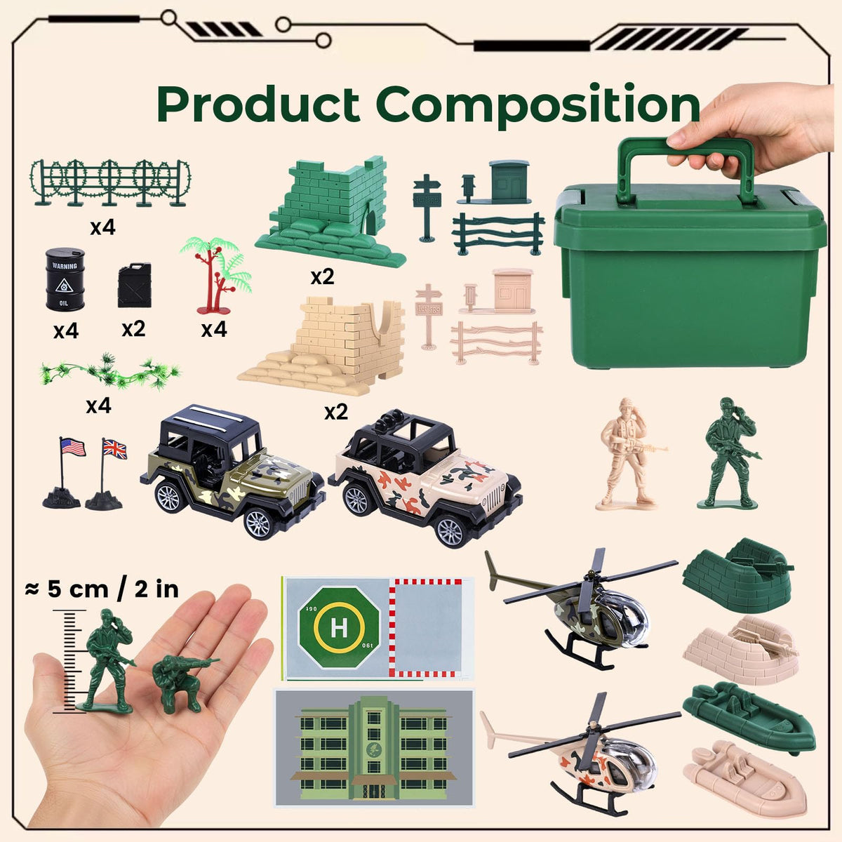 LovesTown gift-ready army playset for birthdays and holidays.