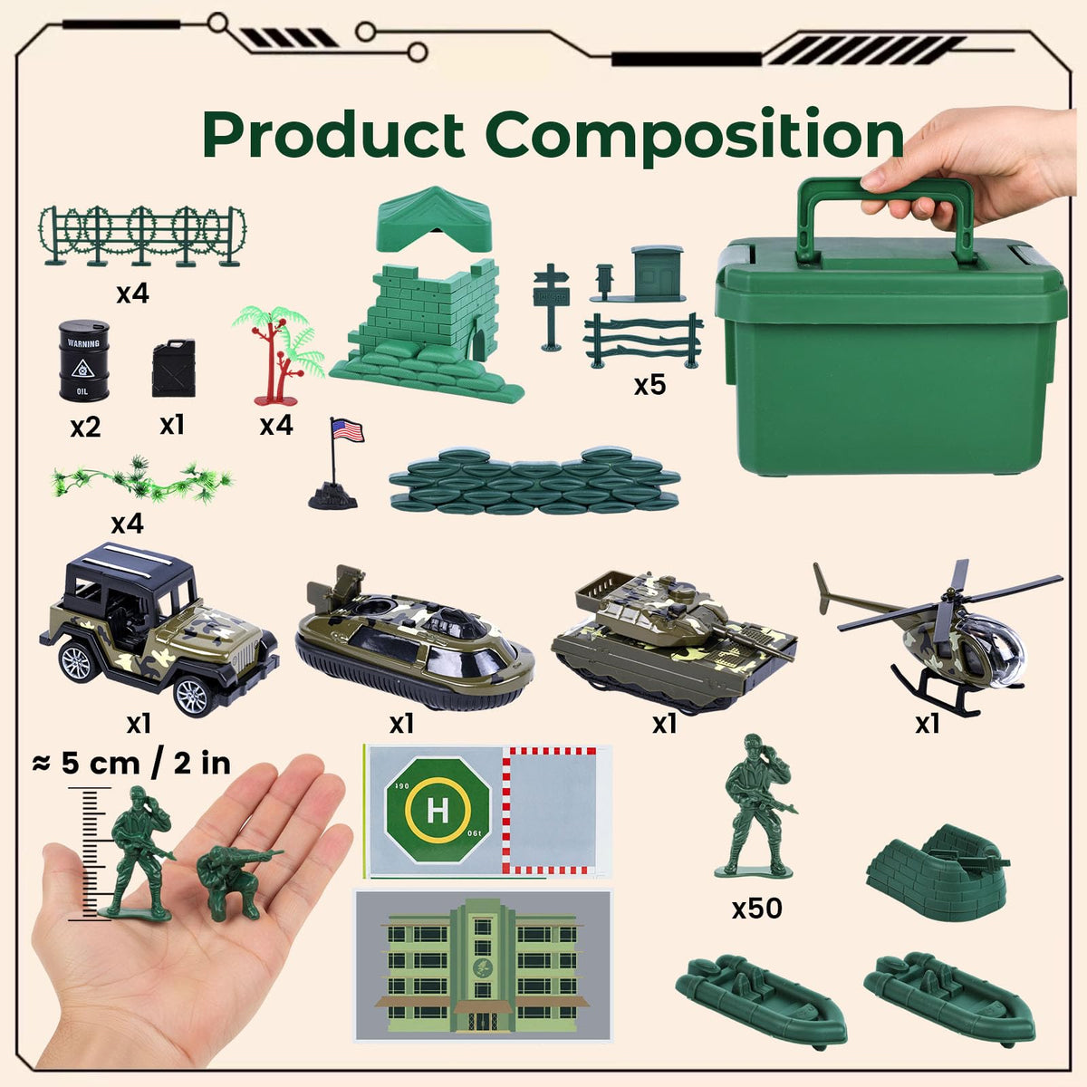 LovesTown gift-ready army set ideal for parties and stocking stuffers.