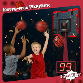 LovesTown electronic scoreboard enhances play with real-time scoring and cheering sounds.