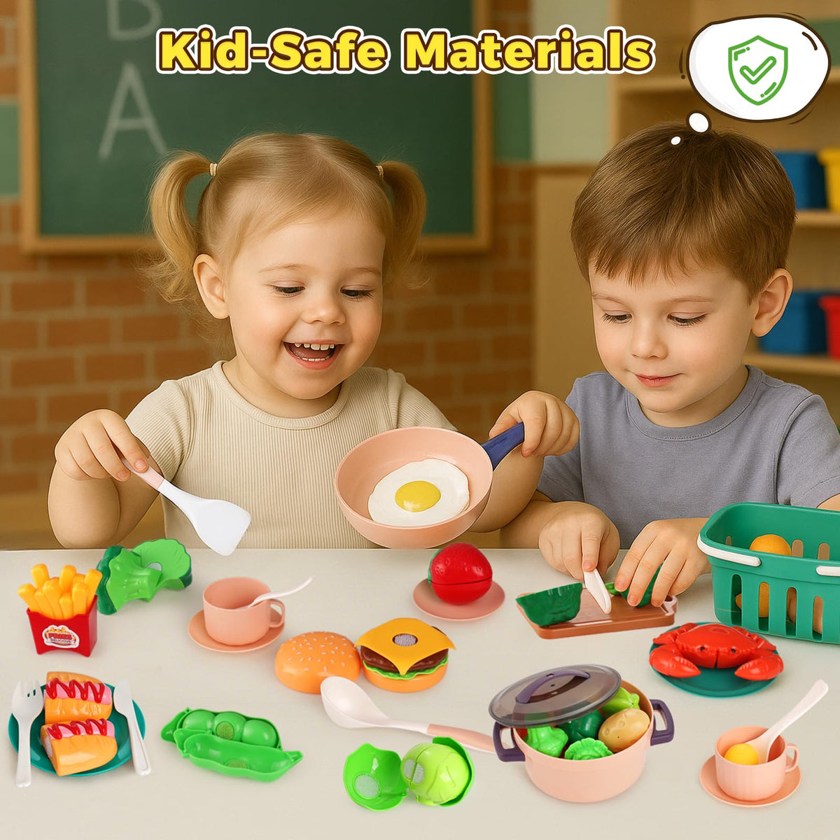 LovesTown pots and pans tableware—durable kitchen toys for budding chefs.