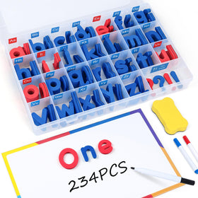 LovesTown magnetic alphabet letters kit with 234 pieces for classroom spelling centers.