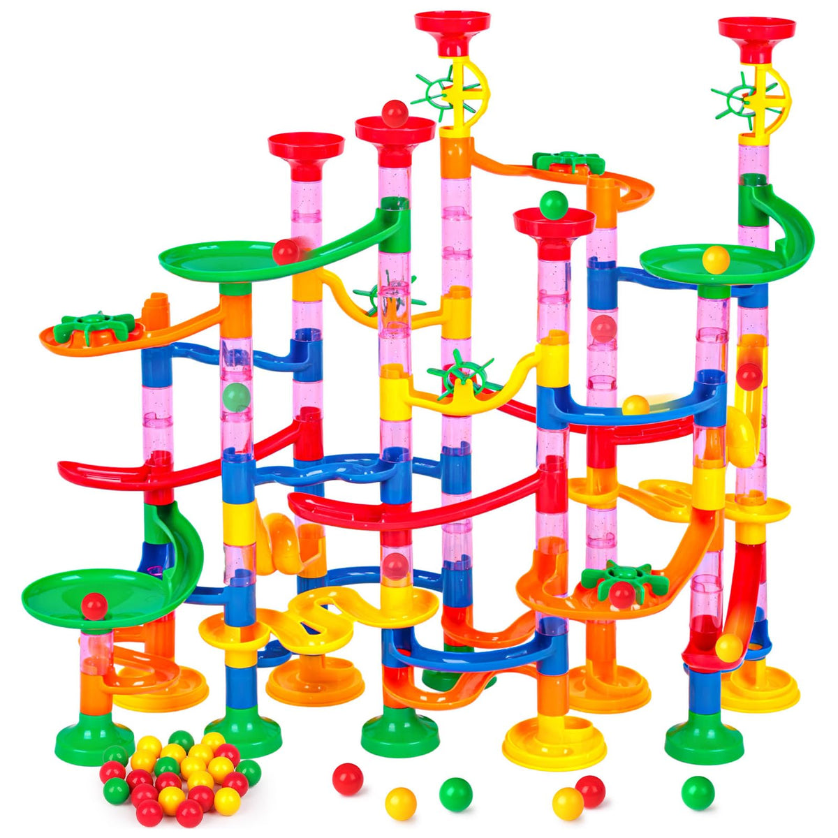 LovesTown Marble Run: spacious build area for imaginative play and exploration.