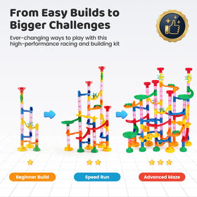 LovesTown Marble Run durable bases prevent tipping during play.
