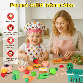 LovesTown pink pretend food set eggs—realistic design sparks creative role-play.