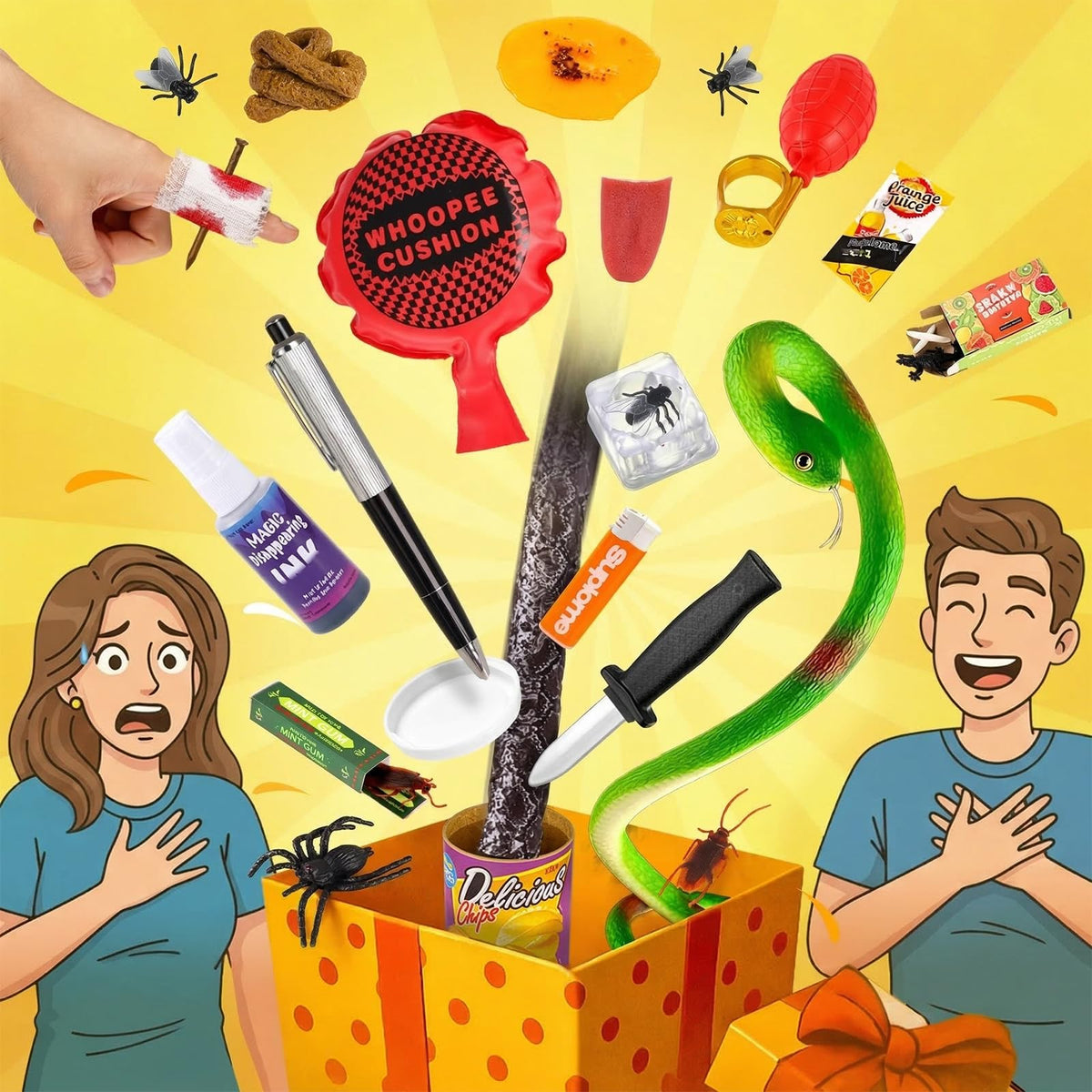 LovesTown Prank Kit collection box ready for party favors and playful moments.