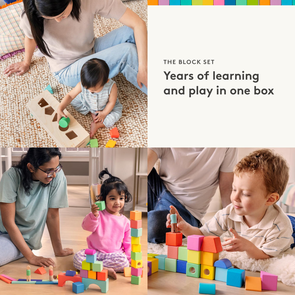Lovevery The Block Set arches and wheels enhance balance and early engineering play.