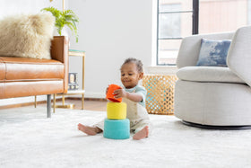 Lovevery Nesting Felt Baskets with digital play guide content for guided learning.