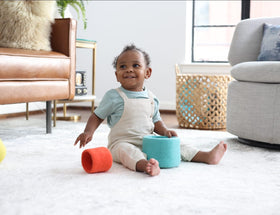 Lovevery Nesting Felt Baskets crafted from natural materials for real object play.
