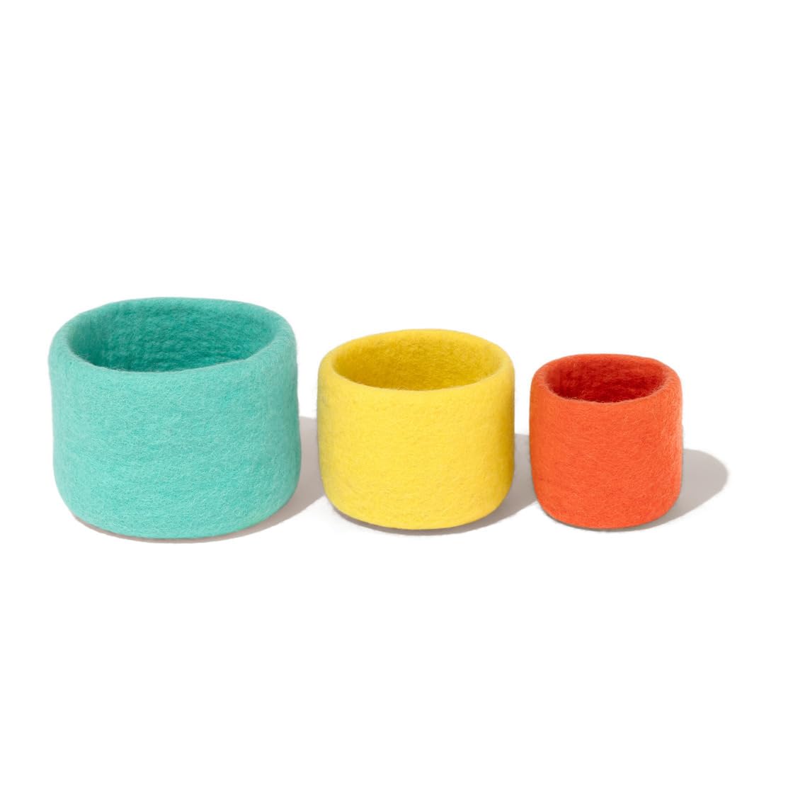 Lovevery Nesting Felt Baskets invite tactile exploration with soft felt textures.