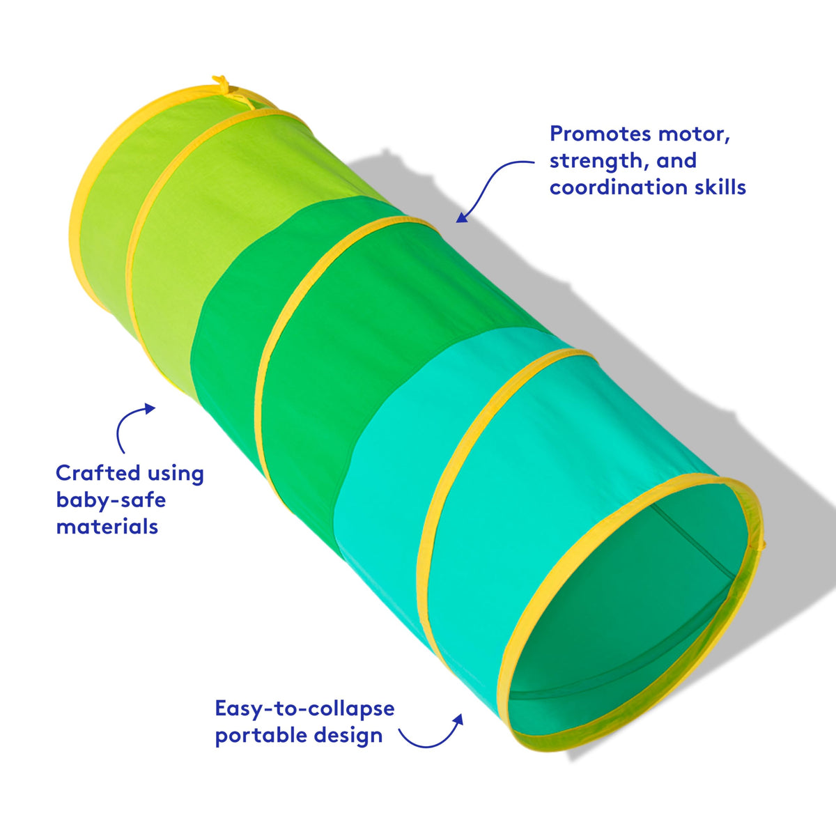 Lovevery Organic Cotton Play Tunnel carrying case ready for on-the-go exploration.
