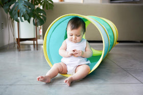 Lovevery Play Tunnel easy-store design helps clutter-free play spaces.
