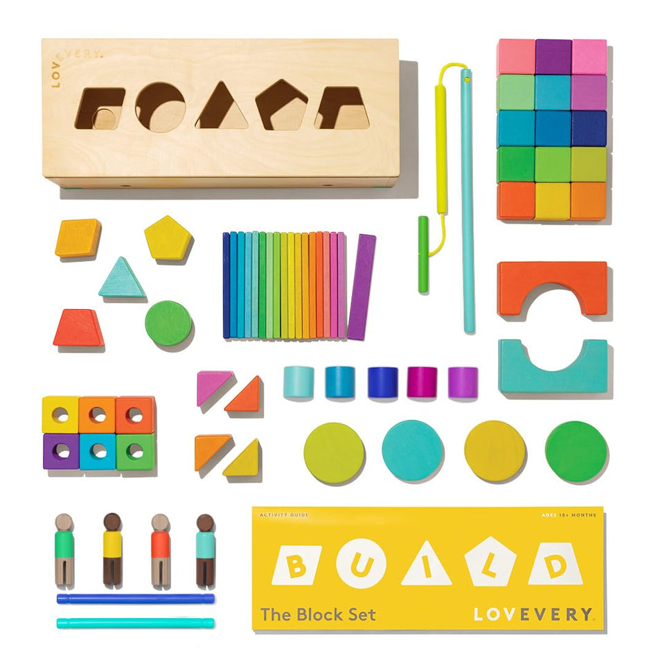 Lovevery The Block Set wooden blocks boost spatial learning through open-ended play.
