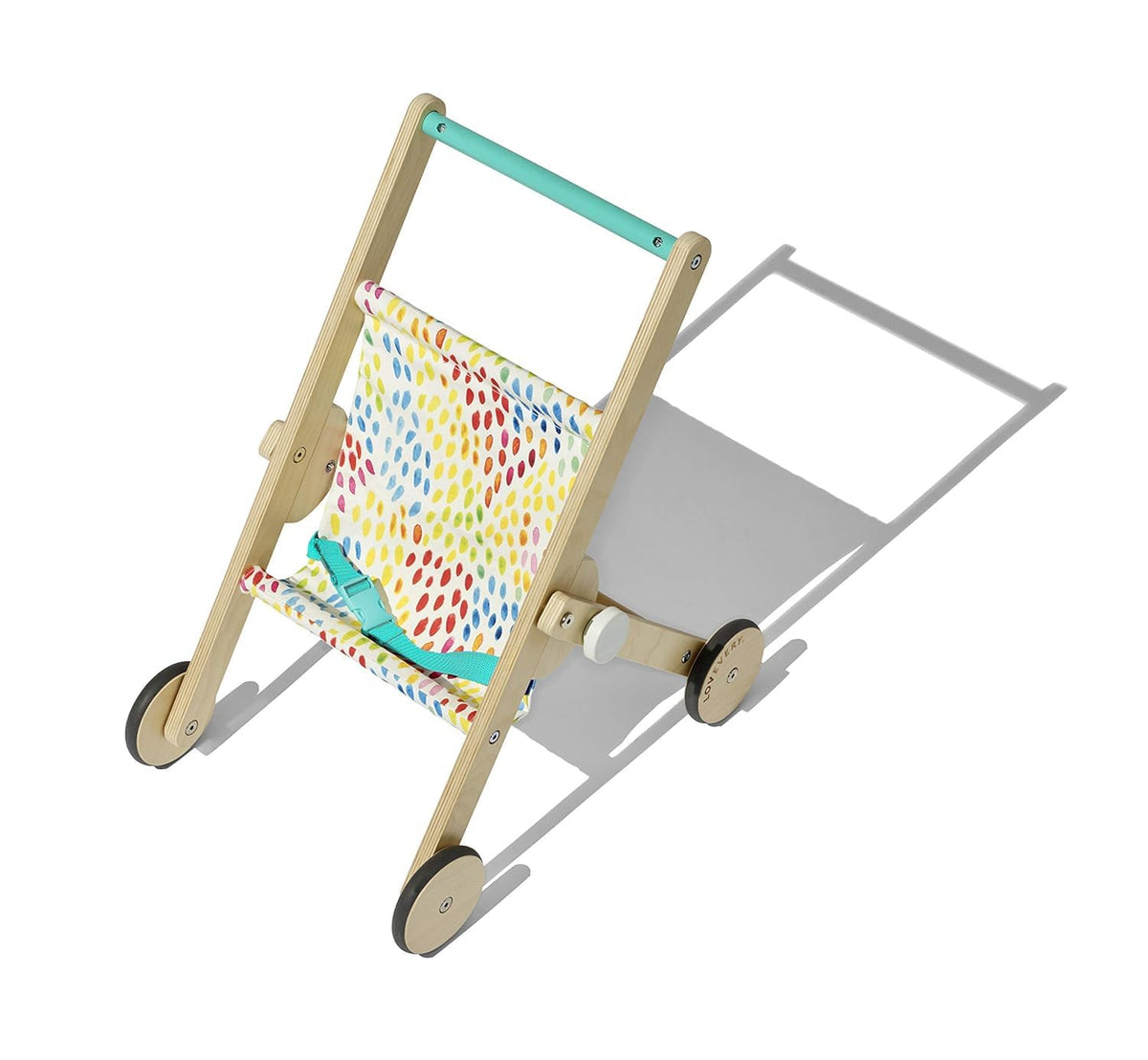 Lovevery The Buddy Stroller front view for pretend play, boosting imaginative storytelling.