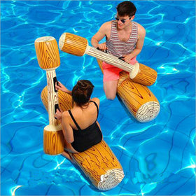 LOVEYIKOAI battle logs 55-inch float on water offers stable support for family fun.