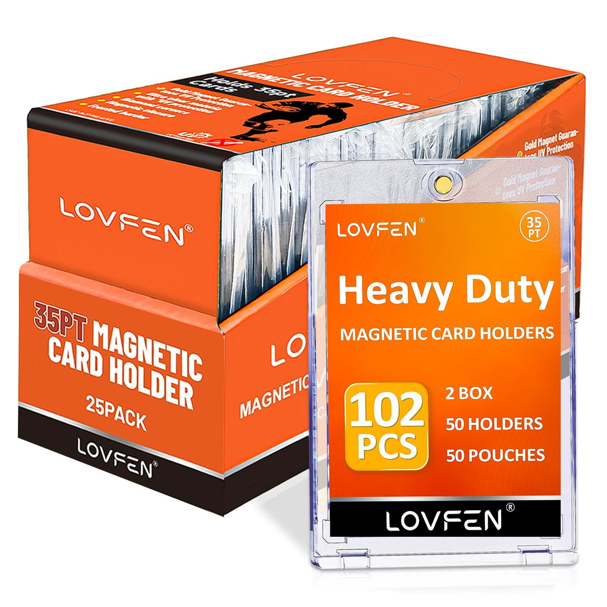 Lovfen thick magnetic card holder outer view for sturdy display