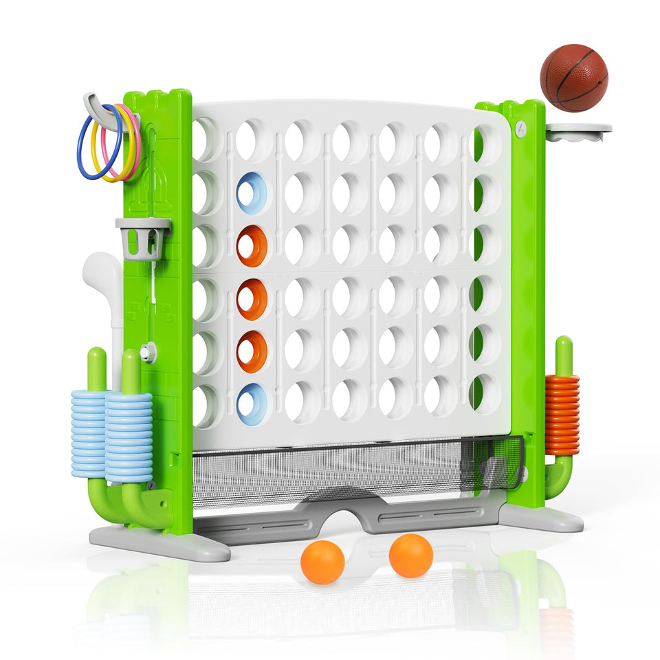 Lovgrils Giant 4-Connect Game assembly for quick, easy family fun.